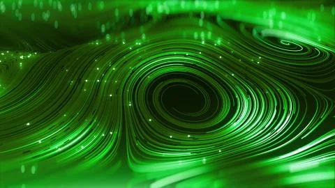 3d render Abstract green round network background Illustrazione stock