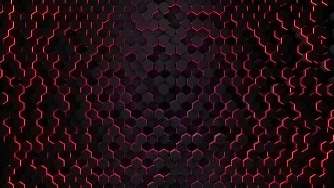 3d render Abstract hexagon with neon geometry background 스톡 일러스트