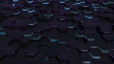3d render of abstract hexagonal geometric background Stock Illustration