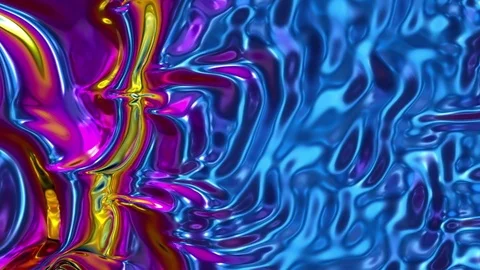 3d render, abstract holographic foil background, wavy surface, ripples Stock Footage 91044570
