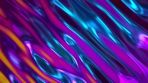 3d render, abstract holographic foil background, wavy surface, ripples, Video stock 91044780