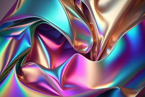 3d render, abstract iridescent background design, colorful rainbow graphic .. Stock Illustration