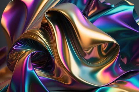 3d render, abstract iridescent background design, colorful rainbow graphic .. Stock Illustration