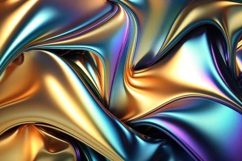 3d render, abstract iridescent background design, colorful rainbow graphic .. Stock Illustration