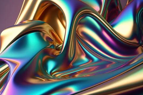 3d render, abstract iridescent background design, colorful rainbow graphic .. Stock Illustration