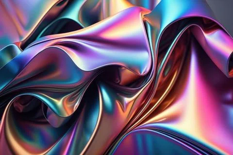 3d render, abstract iridescent background design, colorful rainbow graphic .. Stock Illustration