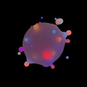 3d render abstract isolated floating element with blurred mixed light surface Stock Illustration