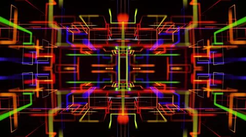3d render. Abstract laser show. Abstract bg with pattern of glow multicolor イラスト素材