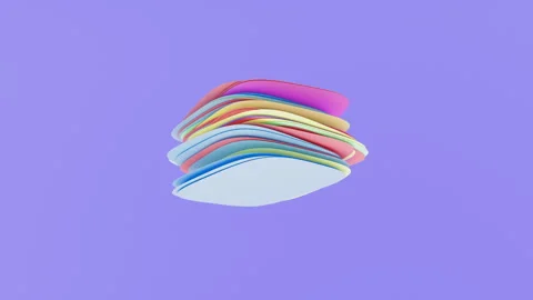 3d render abstract light background with folded paper layers levitating, Stock Footage 279639376
