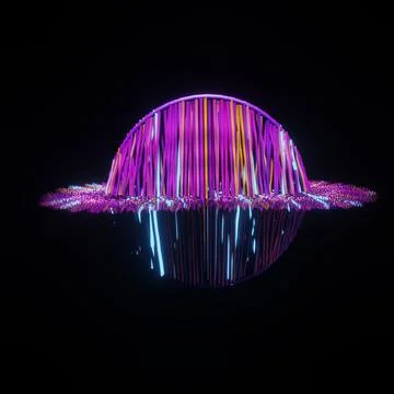 3d render. abstract logo of space science of modern technologies concept 스톡 일러스트