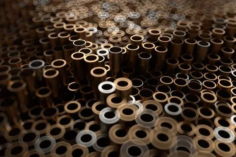 3d render abstract metal background with random vertical tubes. Random tubes  Stock Illustration