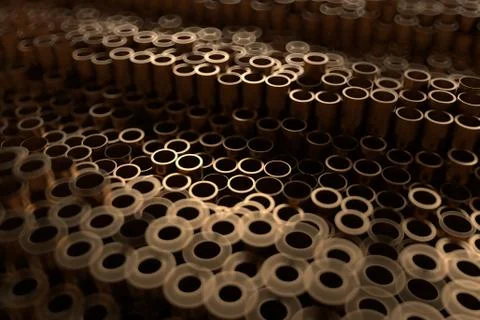 3d render abstract metal background with random vertical tubes. Random tubes  Stock Illustration