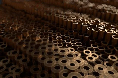 3d render abstract metal background with random vertical tubes. Random tubes  Stock Illustration