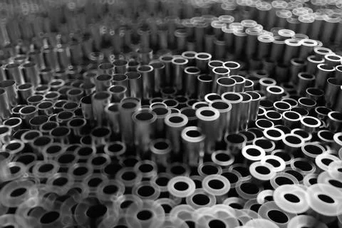 3d render abstract metal background with random vertical tubes. Random tubes  Stock Illustration