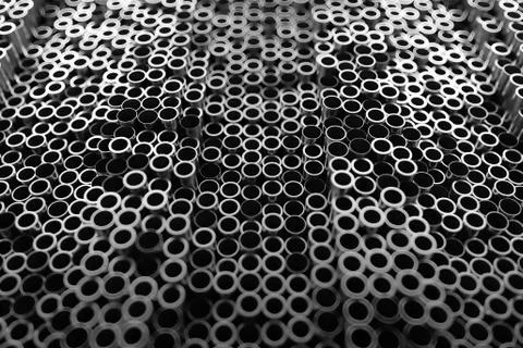 3d render abstract metal background with random vertical tubes. Random tubes  Stock Illustration