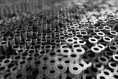 3d render abstract metal background with random vertical tubes. Random tubes  Stock Illustration