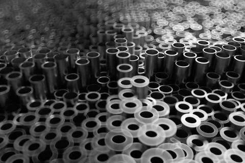 3d render abstract metal background with random vertical tubes. Random tubes  Stock Illustration