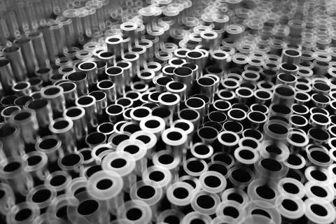 3d render abstract metal background with random vertical tubes. Random tubes  Stock Illustration