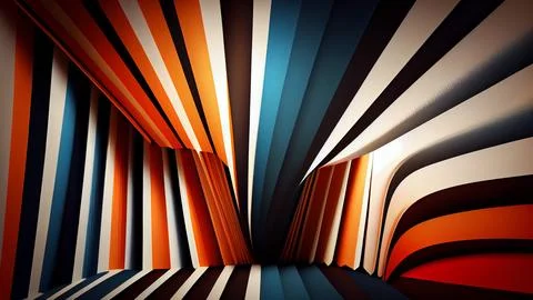 3d render, abstract metallic background with blue and yellow stripes. Stock Illustration