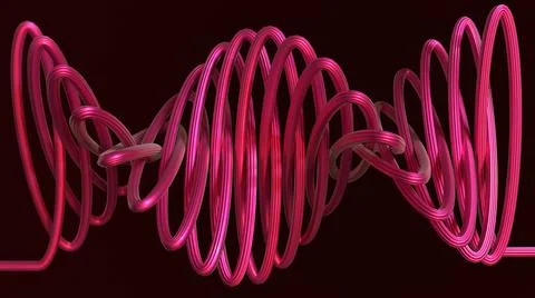 3D Render Abstract, metallic pink line abstract shape Illustrazione stock