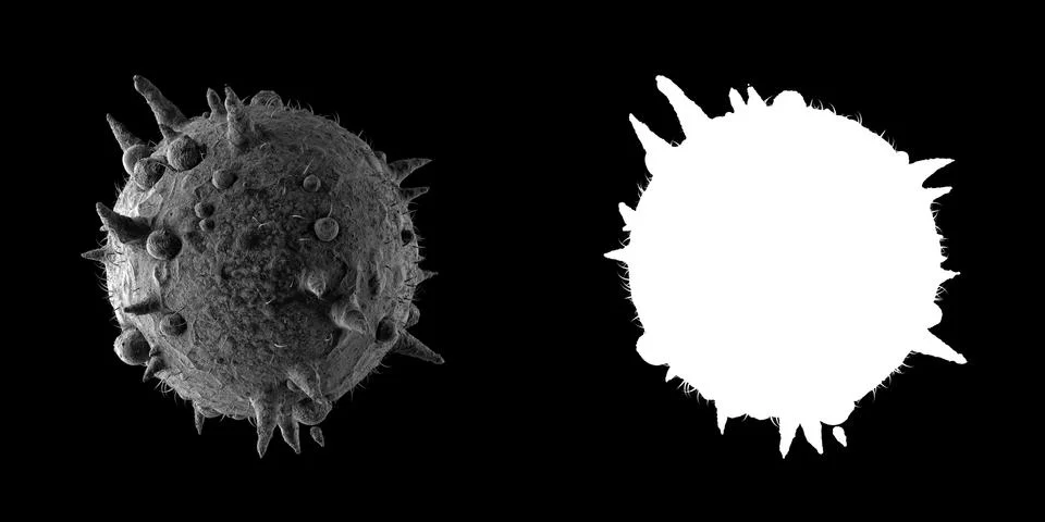 3d render of abstract microscopic shape. Germ or bacteria concept. Illness, d Stock Illustration