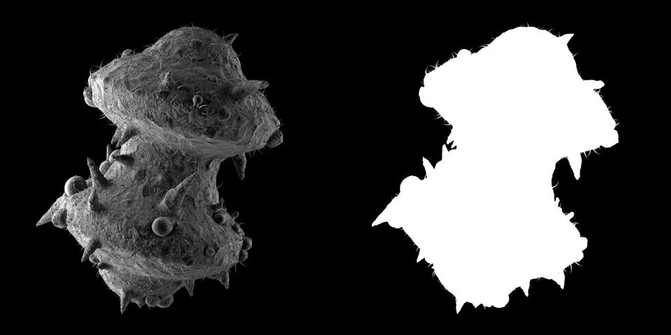 3d render of abstract microscopic shape. Germ or bacteria concept. Illness, d Stock Illustration