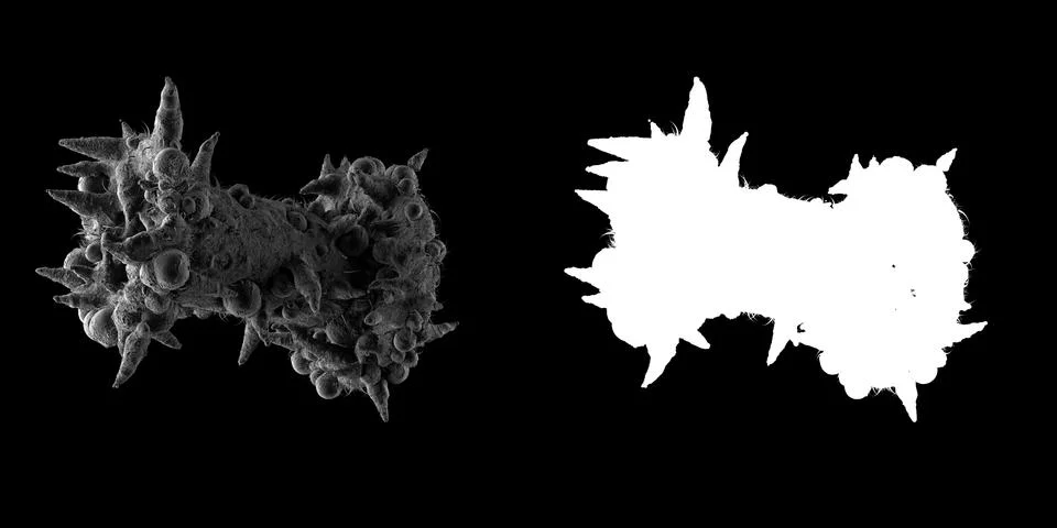 3d render of abstract microscopic shape. Germ or bacteria concept. Illness, d Stock Illustration