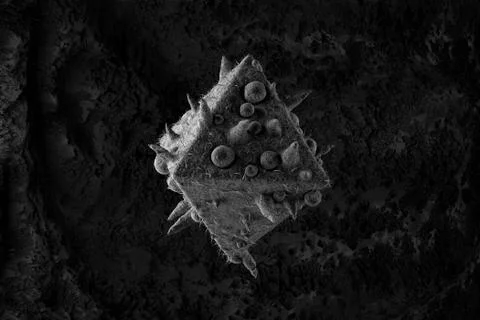 ..3d render of abstract microscopic shape. Germ or bacteria concept. Illness, Stock Illustration