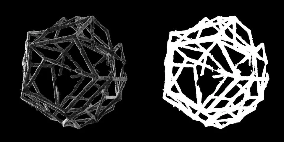 3d render of abstract microscopic shape. Germ or bacteria concept. Illness, d Stock Illustration