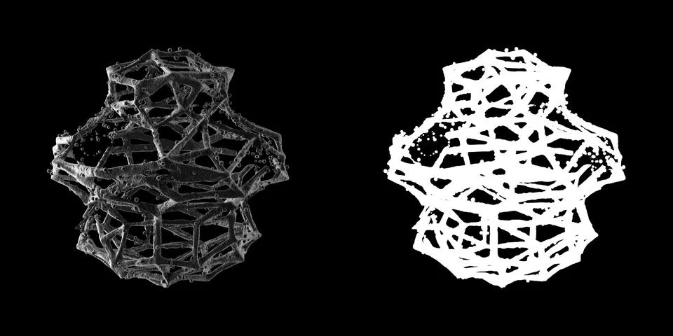 3d render of abstract microscopic shape. Germ or bacteria concept. Illness, d Stock Illustration