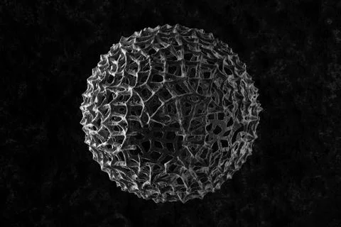 3d render of abstract microscopic shape. Germ or bacteria concept. Illness, d Stock Illustration