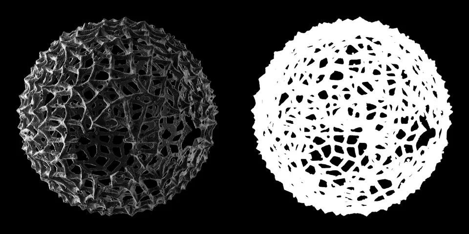 3d render of abstract microscopic shape. Germ or bacteria concept. Illness, d Stock Illustration