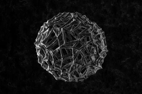 3d render of abstract microscopic shape. Germ or bacteria concept. Illness, d Stock Illustration