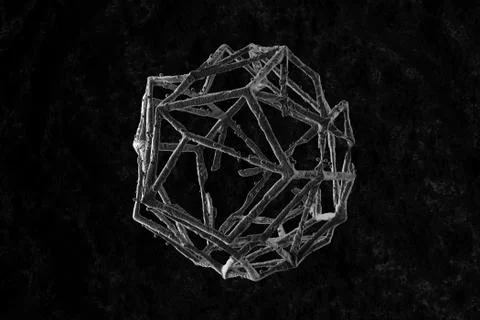 3d render of abstract microscopic shape. Germ or bacteria concept. Illness, d Stock Illustration