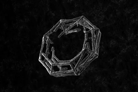 3d render of abstract microscopic shape. Germ or bacteria concept. Illness, d Stock Illustration