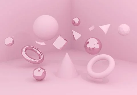 3d render, abstract minimal background, pastel color. Stock Illustration