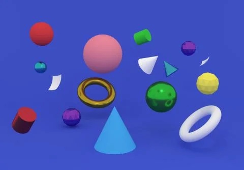 3d render, abstract minimal background, full color. Stock Illustration