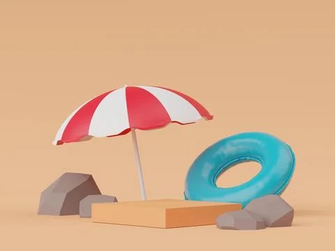 3d render of Abstract minimal display podium for showing products or cosmet.. Stock Illustration