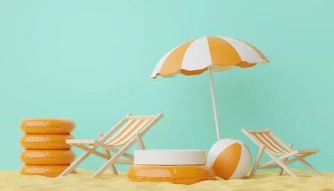 3d render of Abstract minimal display podium for showing products or cosmet.. Stock Photos