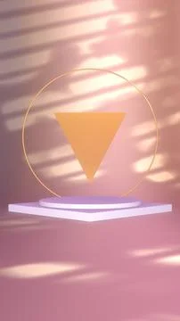 3D Render of Abstract Minimal Elegant Colorful Vertical Stage-Podium Ilustração Stock