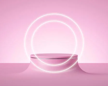 3d render, abstract minimal pink background. Stock Illustration