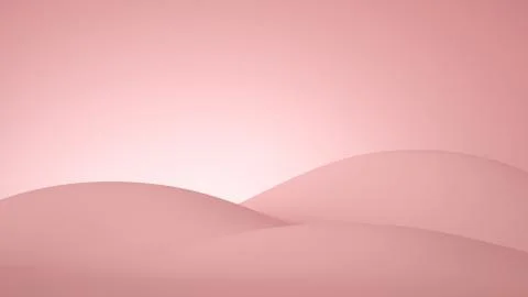 3d render, abstract minimal pink background. Smooth hills Stockillustratie
