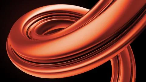 3d render abstract modern background with twisted element. Reflective extrude Illustrazione stock