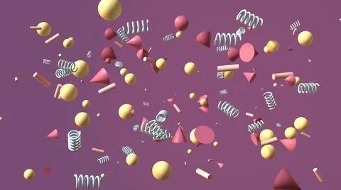 3D Render Abstract, Modern background, colorful geometric shape particles Stock Illustration