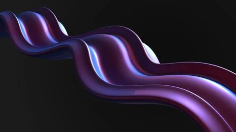 3D Render Abstract, Modern background, purple line with wave pattern Stock Illustration