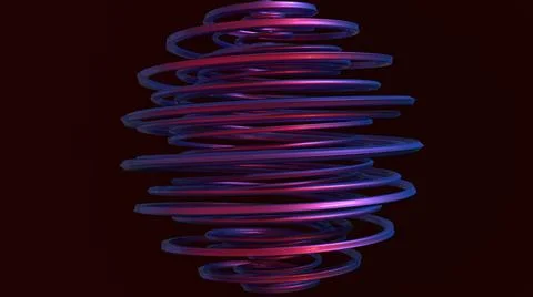 3D Render Abstract, Modern background, metallic purple line spiral pattern Stock Illustration