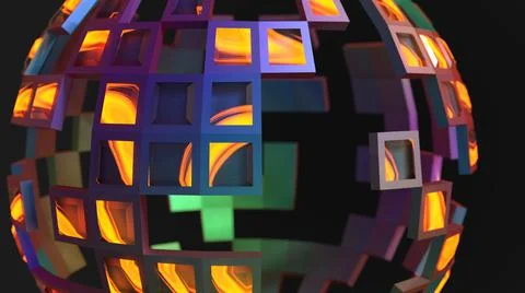 3D Render Abstract, Modern background, metallic sphere with abstract texture Illustrazione stock