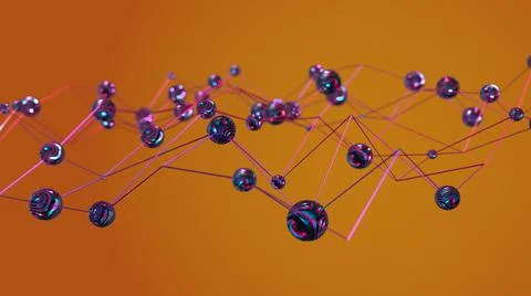 3D Render Abstract, Modern background, molecular ball with abstract texture Stock Illustration