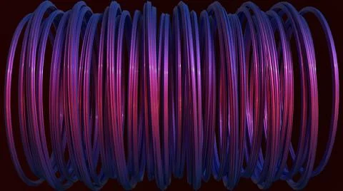 3D Render Abstract, Modern background, spiral metallic purple line Illustrazione stock