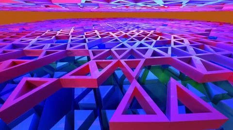 3D Render, Abstract Modern Background, purple triangle pattern object Illustrazione stock